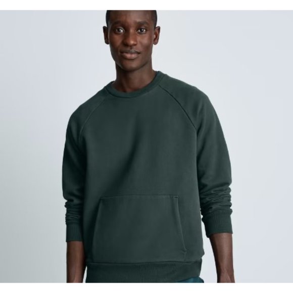 Everlane Other - Everlane Mens The Track Crewneck Organic Cotton Sweatshirt Size Large Green RARE